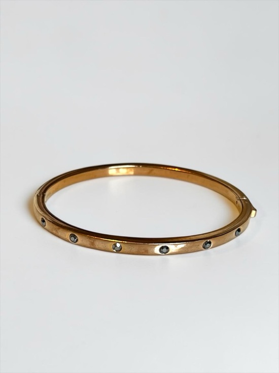 Fossil Jewelry - 🍭5 for $20🍭 FOSSIL Gold Tone Crystal Clasp Bangle Bracelet CC